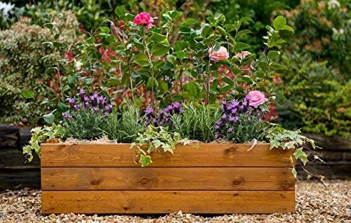 Wooden Planter Box – Large Outdoor Timber Trough for Flowers & Plants