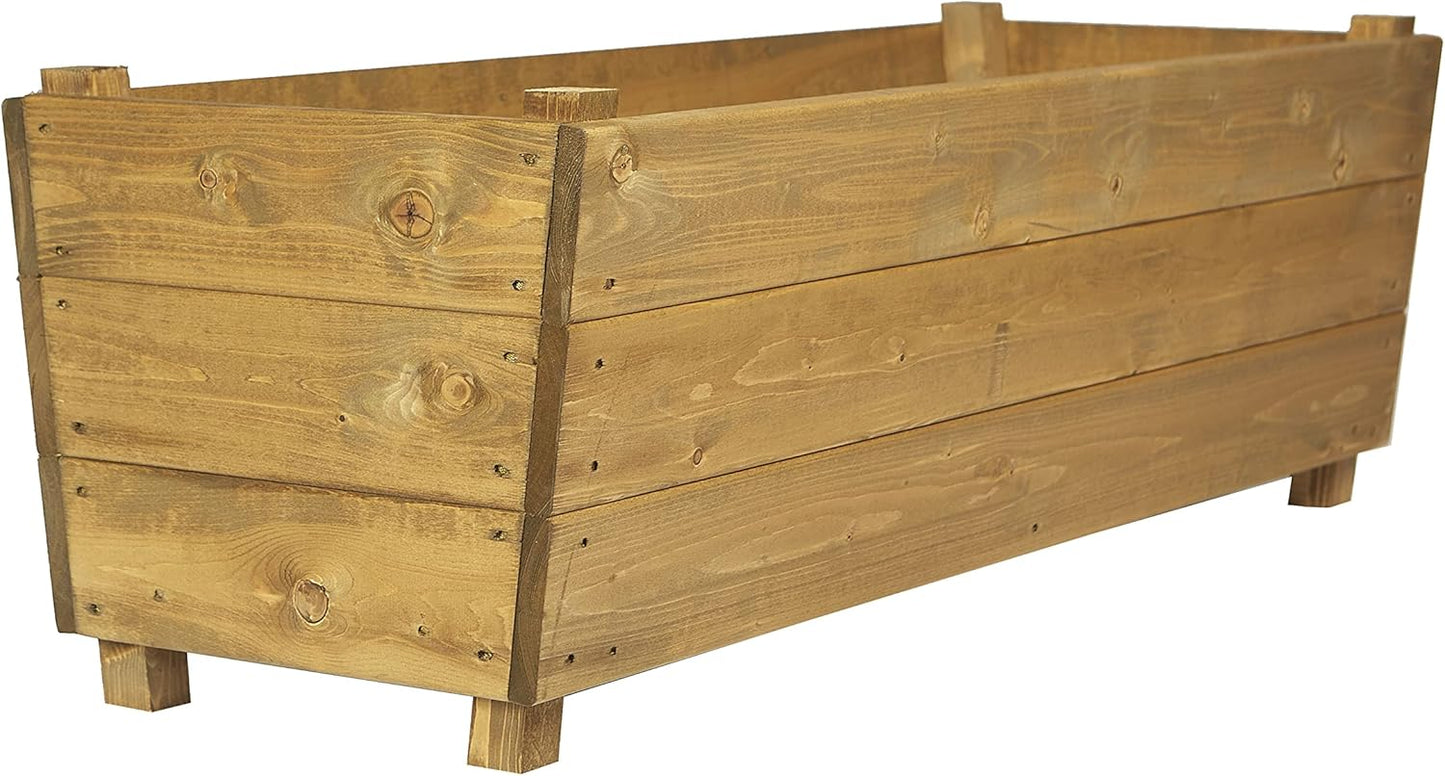 Wooden Planter Box – Large Outdoor Timber Trough for Flowers & Plants