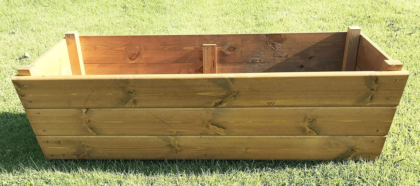 Wooden Planter Box – Large Outdoor Timber Trough for Flowers & Plants