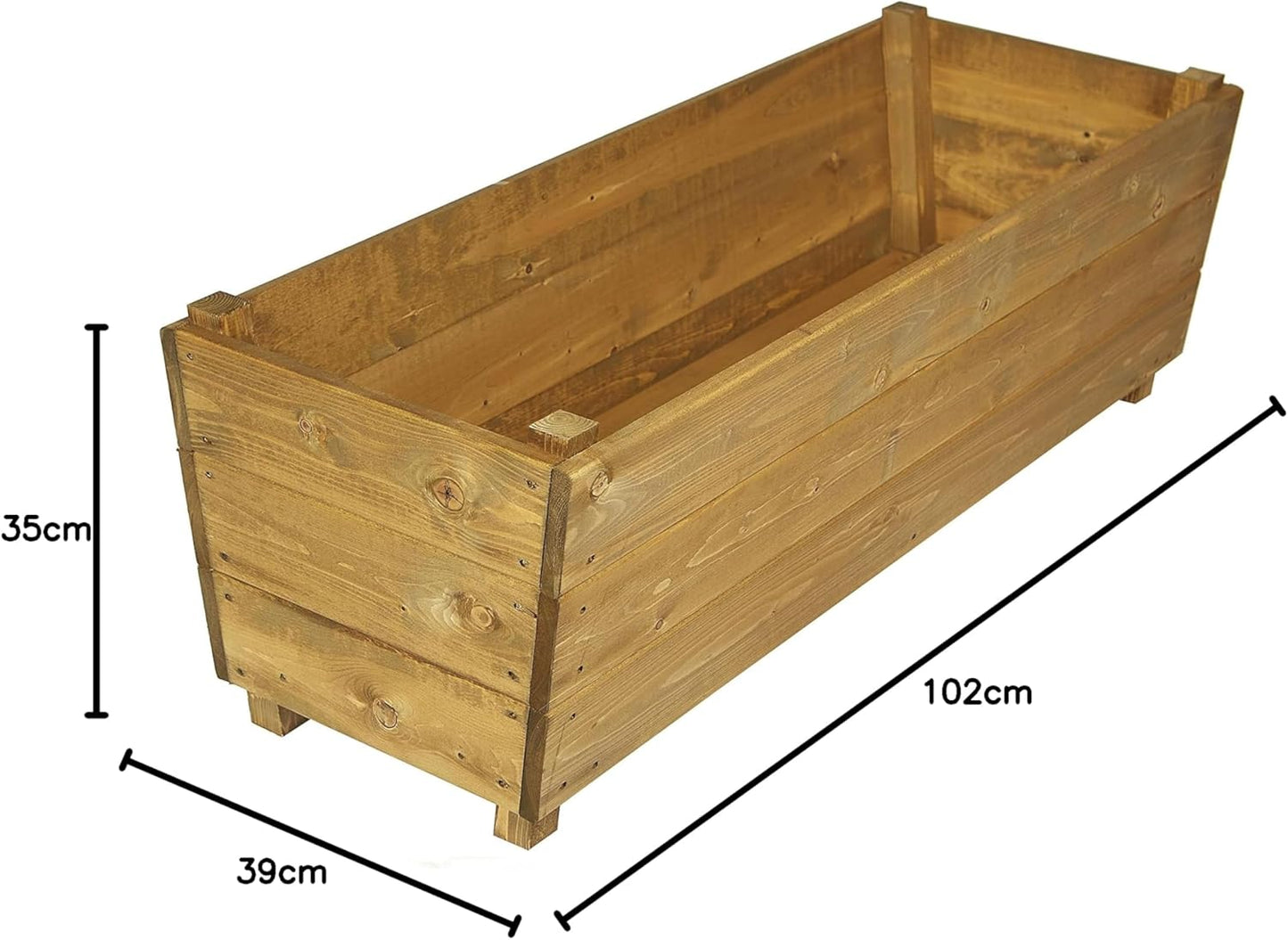 Wooden Planter Box – Large Outdoor Timber Trough for Flowers & Plants