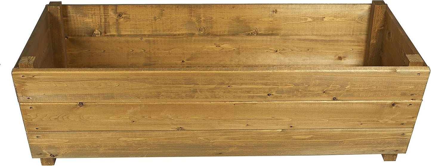 Wooden Planter Box – Large Outdoor Timber Trough for Flowers & Plants
