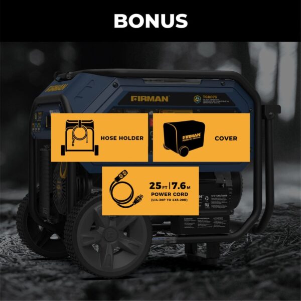 Firman T08073 Tri-Fuel 8000W/10000W Portable Generator | Electric Start | CO Alert - Image 13