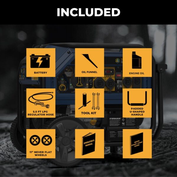 Firman T08073 Tri-Fuel 8000W/10000W Portable Generator | Electric Start | CO Alert - Image 12